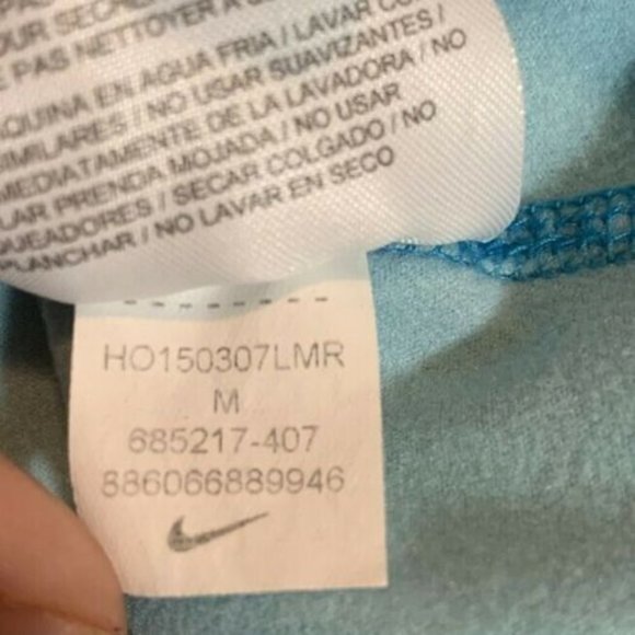 Nike Pro Dri-Fit Warm Training Scuba Hood Pullover Hoodie Blue Glitch Womens M - Picture 8 of 8